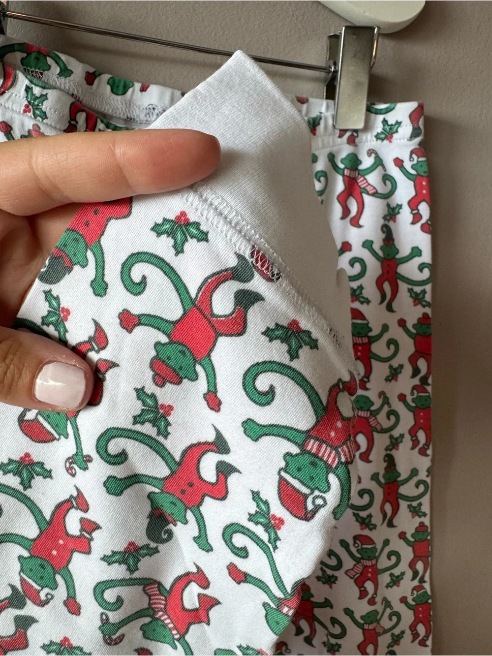 Roller Rabbit Kids Monkey Christmas Holiday Print Pajamas Bottoms Only 10 Years